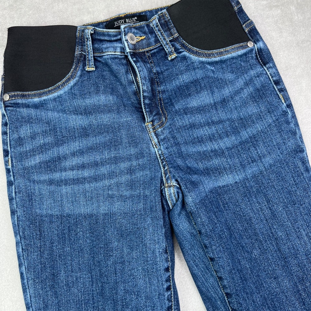 Judy Blue Maternity Slim Straight Jeans Womens 3/26 Blue Medium Wash Stretch